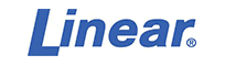 Logo for Linear with blue lettering.