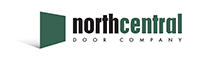North Central Logo with black and green lettering and a small green door on the left hand side casting a shadow.
